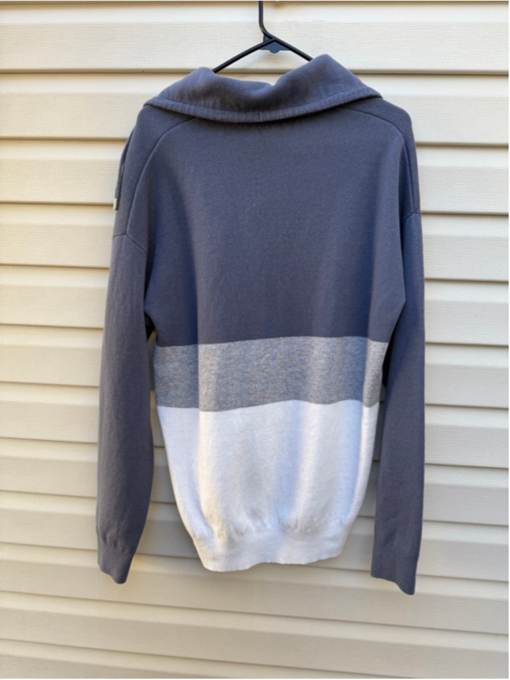 Reiss Airforce Sabre Half Zip Sweater Gray Blue Colorblock Pullover Medium - Picture 3 of 8